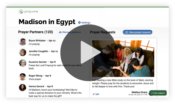 Screenshots of Prayvine